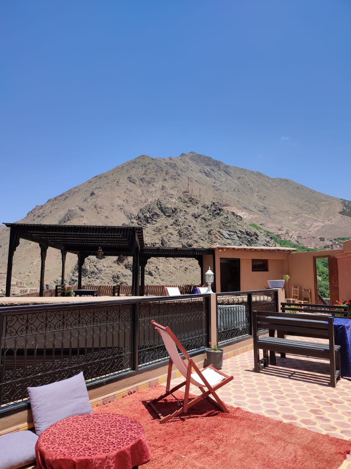 Terrace panoramic view over Imlil valley